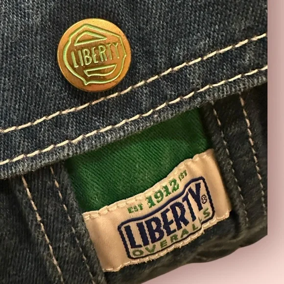 Liberty dark denim vintage overalls sz Medium (A04) - Picture 4 of 5